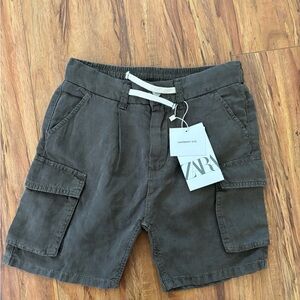 Zara boys Gray Cargo Shorts NWT